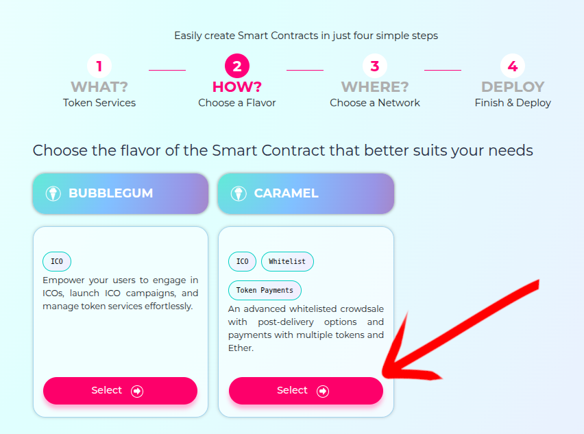 Pick Caramel ICO flavor (timed sale)