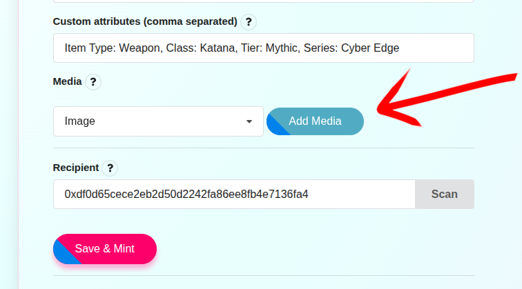 Select image media type and click Add Media