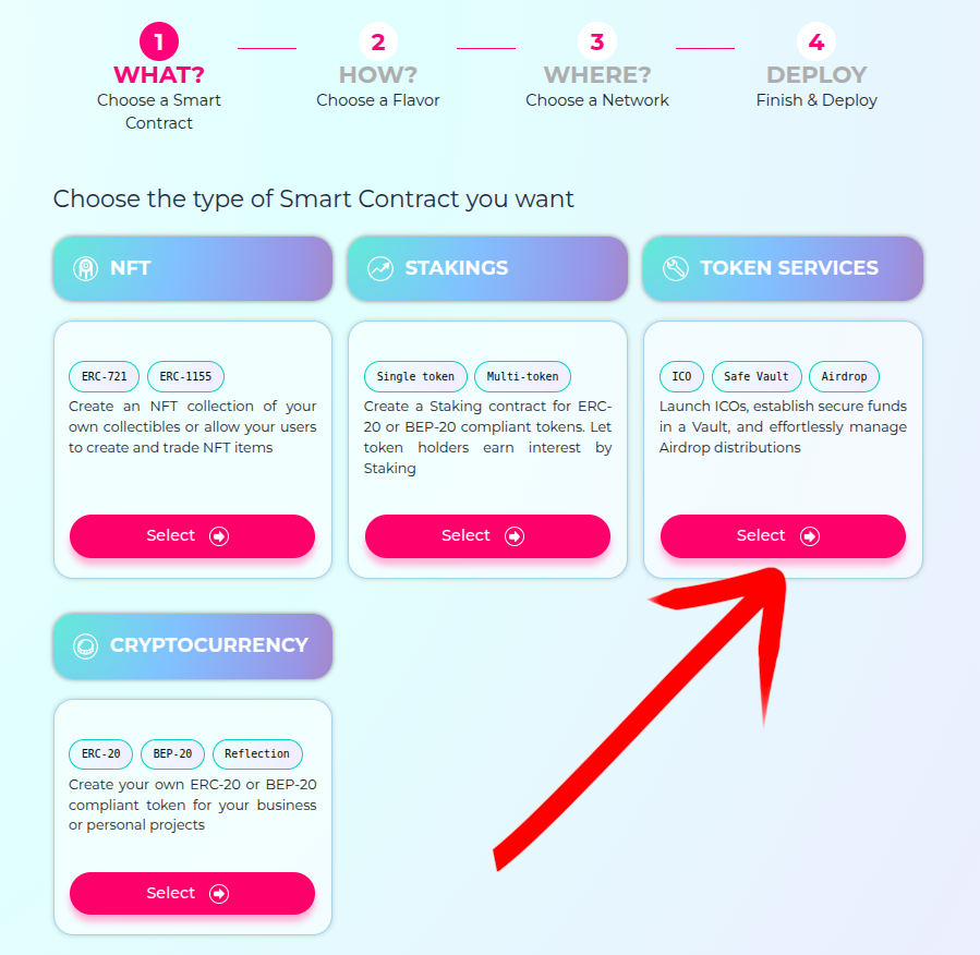Select Token Services from the launcher