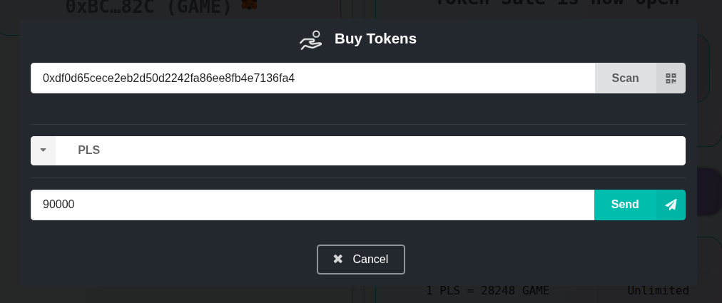 Choose PLS and set the investment amount