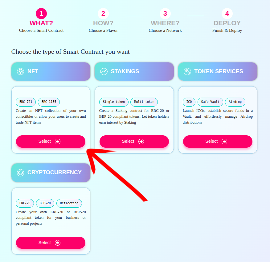 Open the NFT section from the launcher
